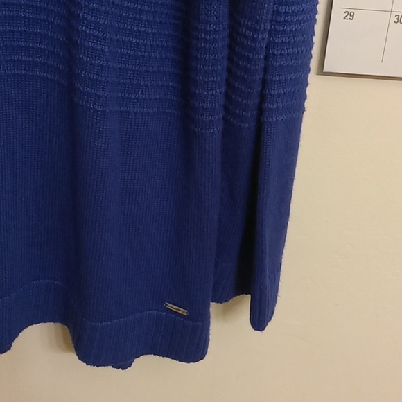 Calvin Klein Royal Blue Tunic Sweater Acrylic Cawl Neck - Picture 7 of 12